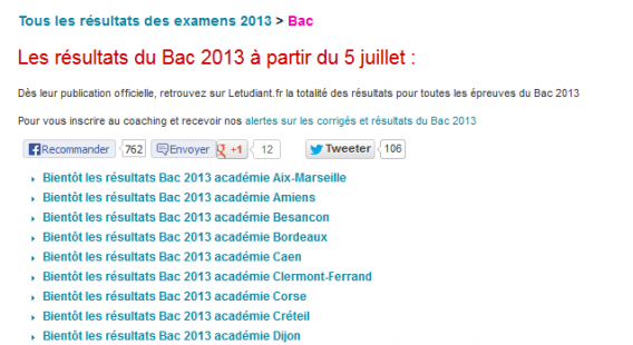Ou Voir Les Resultats Du Bac De Francais Où voir les résultats du BAC 2013