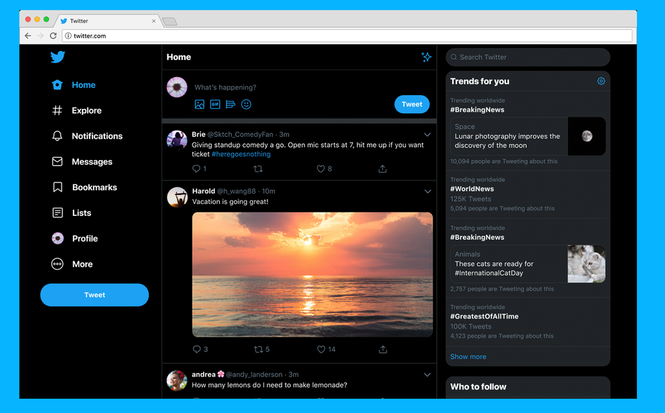 twitter dark mode