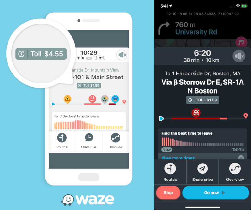 Waze affiche le montant que vous devez payer au péage