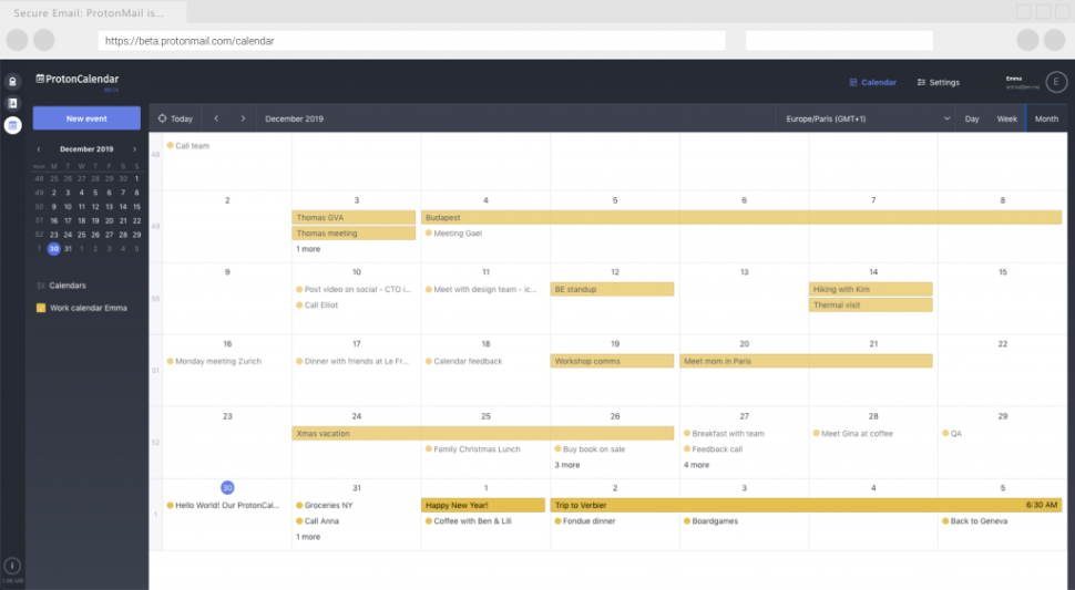ProtonMail vient de lancer un calendrier chiffré