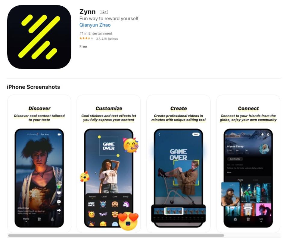 Zynn, l'app qui ambitionne de concurrencer TikTok, a été retirée du Google Play Store